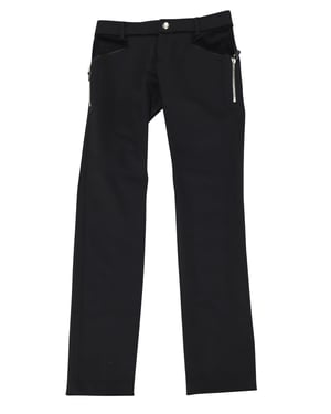 Gucci schwarze Hose mit silbernem Reißverschlussdetail aus schwarzem Nylon