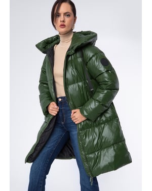 Wittchen Damen Oversize-Steppmantel Grün Nylon