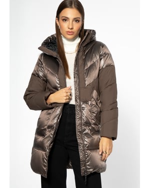 Wittchen Damen-Daunenmantel mit Kapuze, Beige