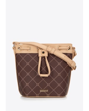 Wittchen Damen-Beuteltasche aus monogrammiertem Öko-Leder, Braun