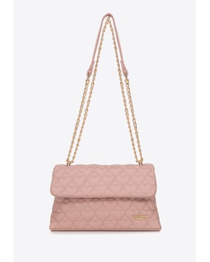 Wittchen Mini-Handtasche für Damen, gesteppt mit Herzen, rosa Öko-Leder