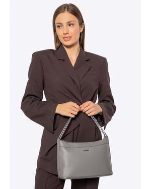 Wittchen Damen-Schultertasche aus grauem und silbernem Öko-Leder