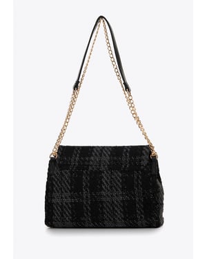 Wittchen Bouclé Messenger Bag für Damen, Schwarz, Polyester