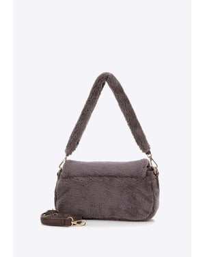 Wittchen Damen-Umhängetasche mit Fellbesatz, taupe, Polyester
