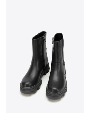Wittchen Damen-Plateau-Stiefel aus Leder, Schwarz, Naturleder
