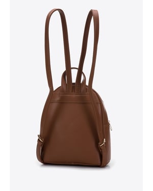 Wittchen Damenrucksack mit Kunstfellfront, braun und schwarz, Öko-Leder