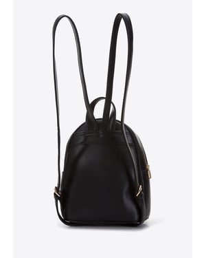 Wittchen Damenrucksack mit Kunstfellfront, Schwarz und Creme, Öko-Leder