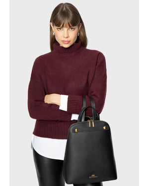 Wittchen Damen-Lederrucksack, trapezförmig, Schwarz, Naturleder