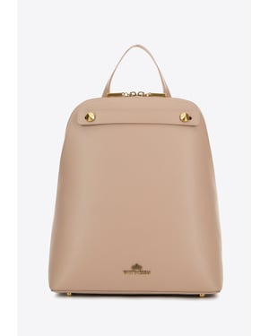 Wittchen Damen-Lederrucksack, trapezförmig, beige, Naturleder