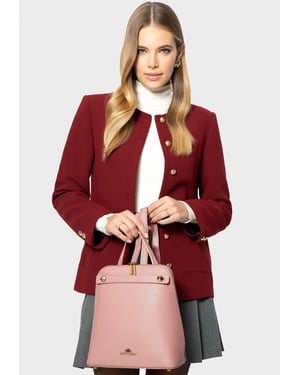 Wittchen Damen-Lederrucksack, trapezförmig, rosa, Naturleder