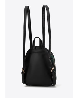 Wittchen Damenrucksack aus schwarzem und grünem Polyester-Bouclé-Gewebe