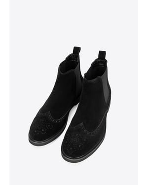 Wittchen Herren-Chelsea-Boots aus schwarzem Wildleder
