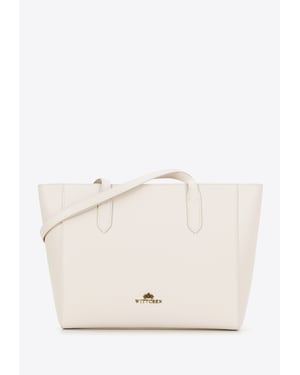 Wittchen Damen-Ledertasche, cremefarben, Naturleder