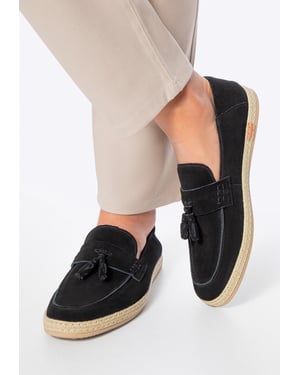 Wittchen Herren-Loafer aus schwarzem Wildleder mit Quaste