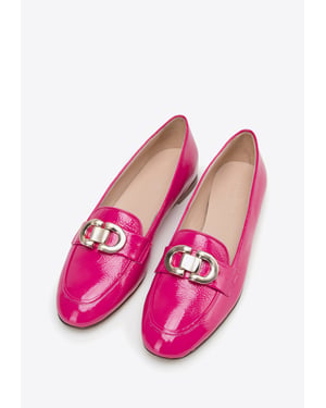 Wittchen Damen-Mokassins aus Lackleder mit Zierschnalle, rosa