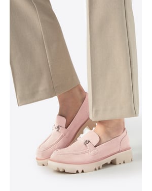 Wittchen Damen-Wildlederslipper mit Schnalle, Rosa