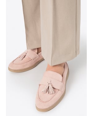 Wittchen Damen-Wildlederslipper mit Quaste, rosa