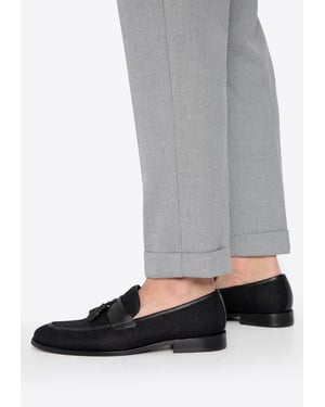 Wittchen Herren-Quastenslipper, schwarz, Echtleder