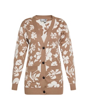 usha Strickjacke Damen taupe/wollweiß