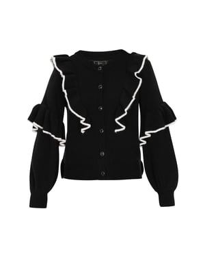 Faina Strickjacke Frauen schwarz-weiß
