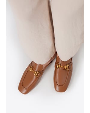 Wittchen Damen-Slipper aus braunem Echtleder mit offener Ferse