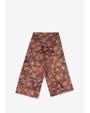 Wittchen Damenschal mit Blumenmuster, braun-orange, Polyester