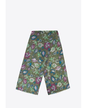 Wittchen Damenschal mit Blumenmuster, grün und blau, Polyester