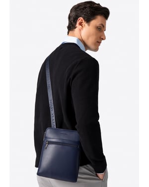 Wittchen Herren-Umhängetasche aus Kunstleder, Marineblau, Öko-Leder