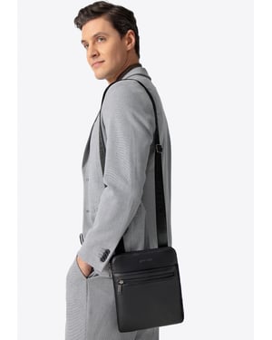 Wittchen Herren-Umhängetasche aus Kunstleder, Schwarz