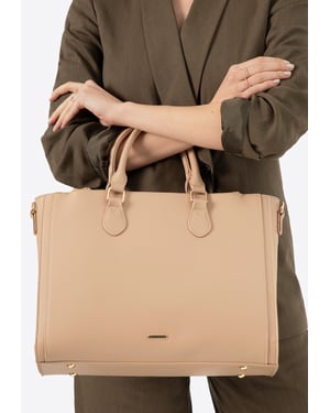 Wittchen Damen-Laptoptasche, 14, 5 Zoll, Kunstleder, Beige, Öko-Leder