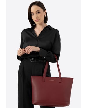 Wittchen Damen-Laptoptasche 15, 6 Zoll, Kunstleder, Burgunderrot, Öko-Leder