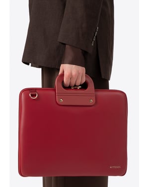 Wittchen Damen-Laptoptasche (15 Zoll), Rot, Burgunderrot, Kunstleder