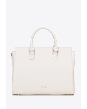 Wittchen Damen-Laptoptasche 17" aus Kunstleder, Off-White