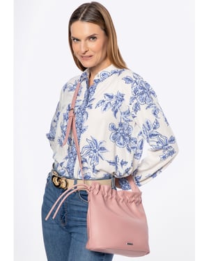 Wittchen Damen-Umhängetasche mit Zierbändern, Rosa, Kunstleder