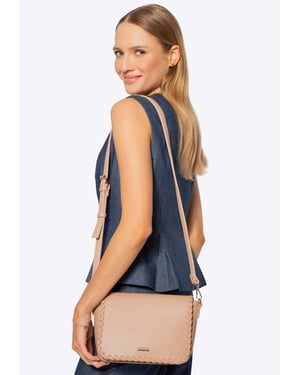 Wittchen Damen-Umhängetasche aus Kunstleder mit verziertem Überschlag - Beige