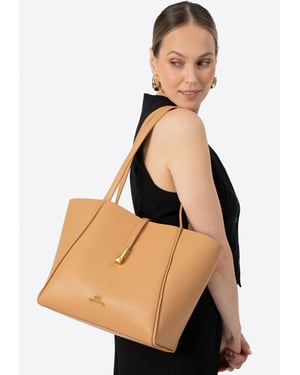 Wittchen Damen-Einkaufstasche aus Leder mit herausnehmbarer Innentasche, beige