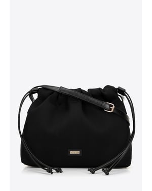 Wittchen Damen-Beuteltasche mit Kordelzug, schwarzes Polyester