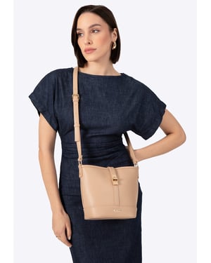 Wittchen Damen-Beuteltasche aus beigefarbenem Kunstleder