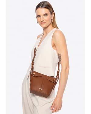 Wittchen Damen-Beuteltasche, klein, aus braunem Öko-Leder