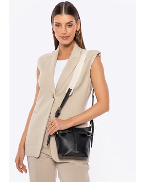 Wittchen Damen-Beuteltasche, klein, aus Öko-Leder, schwarz