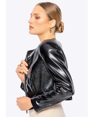 Wittchen Damen-Kurzjacke aus schwarzem Öko-Leder