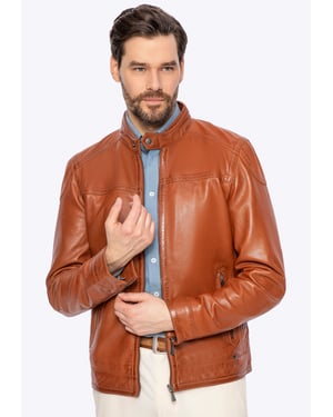 Wittchen Herren-Lammfelljacke, braun, echtes Leder