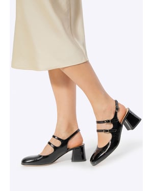 Wittchen Damen-Pumps aus Leder mit Riemchen, Schwarz, Naturleder
