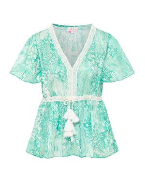 IZIA Bluse Damen Grün Weiss
