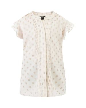 Faina Bluse Mädchen Wollweiß mit goldenen Punkten