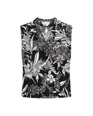 usha Bluse Frauen schwarz/offwhite