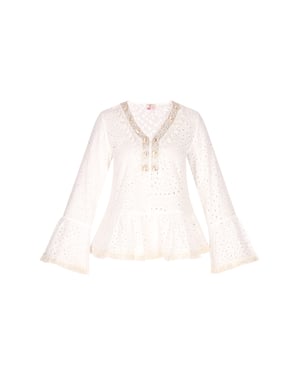 IZIA Bluse Damen Wollweiß