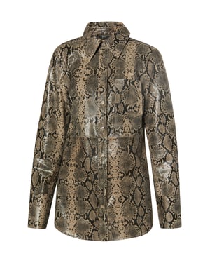 Faina Lederhemd Damen beige schlange