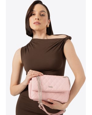 Wittchen Damen-Umhängetasche aus Kunstleder mit Ziernähten, Rosa, Öko-Leder