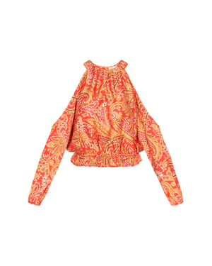 IZIA Bluse Frauen orange mehrfarbig